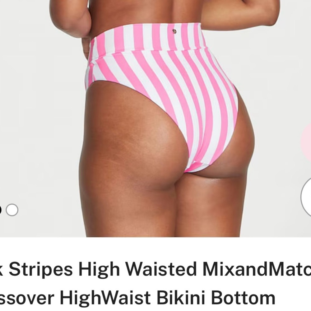 Victoria's Secret Pink and White Striped Bikini Bottom - Picture 2 of 8